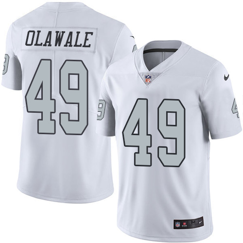 Men's Limited Jamize Olawale Nike Jersey White - #49 Rush NFL Oakland Raiders